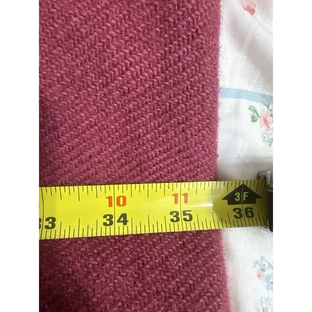 Vintage Early's Witney Point Wool Blanket Maroon Black Stripe 88